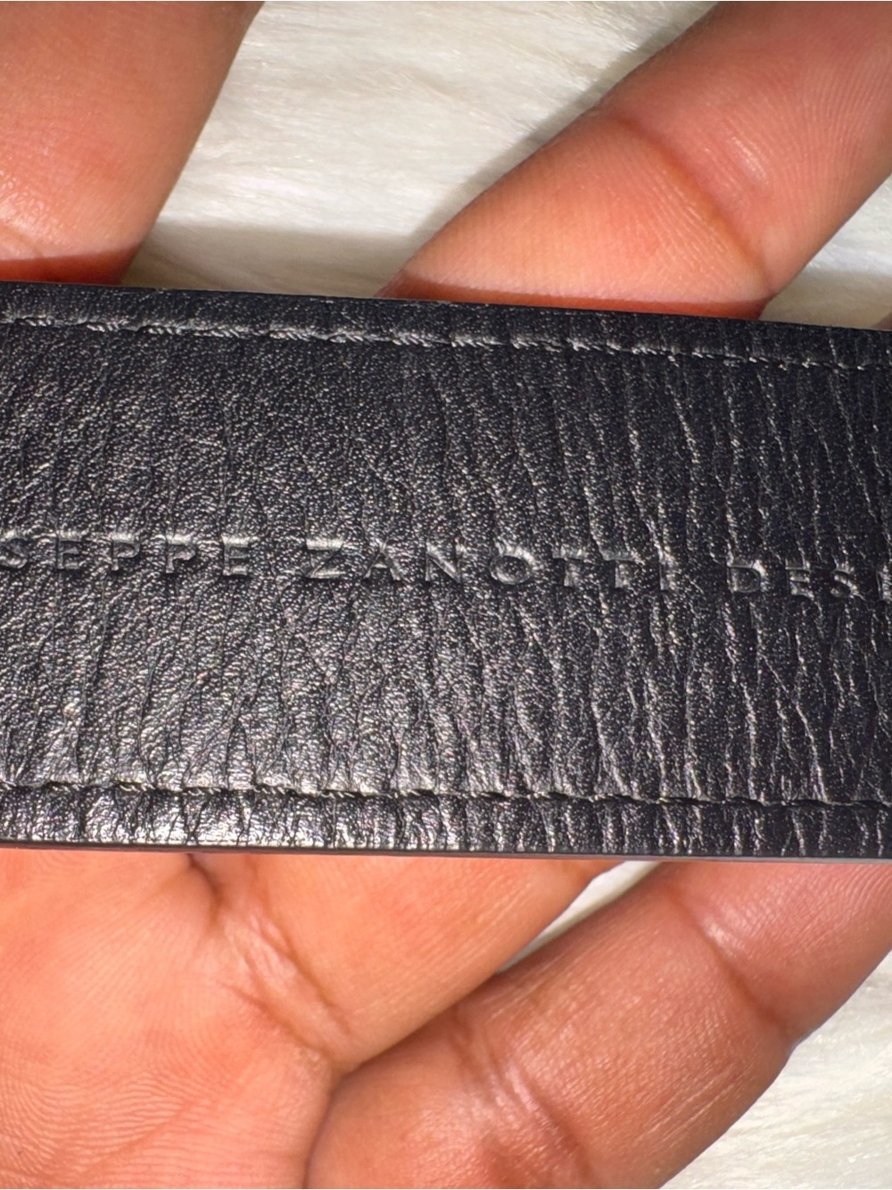 Giuseppe Zanotti Black Leather Belt with Signature Silver Logo Buckle - Picture 5 of 11